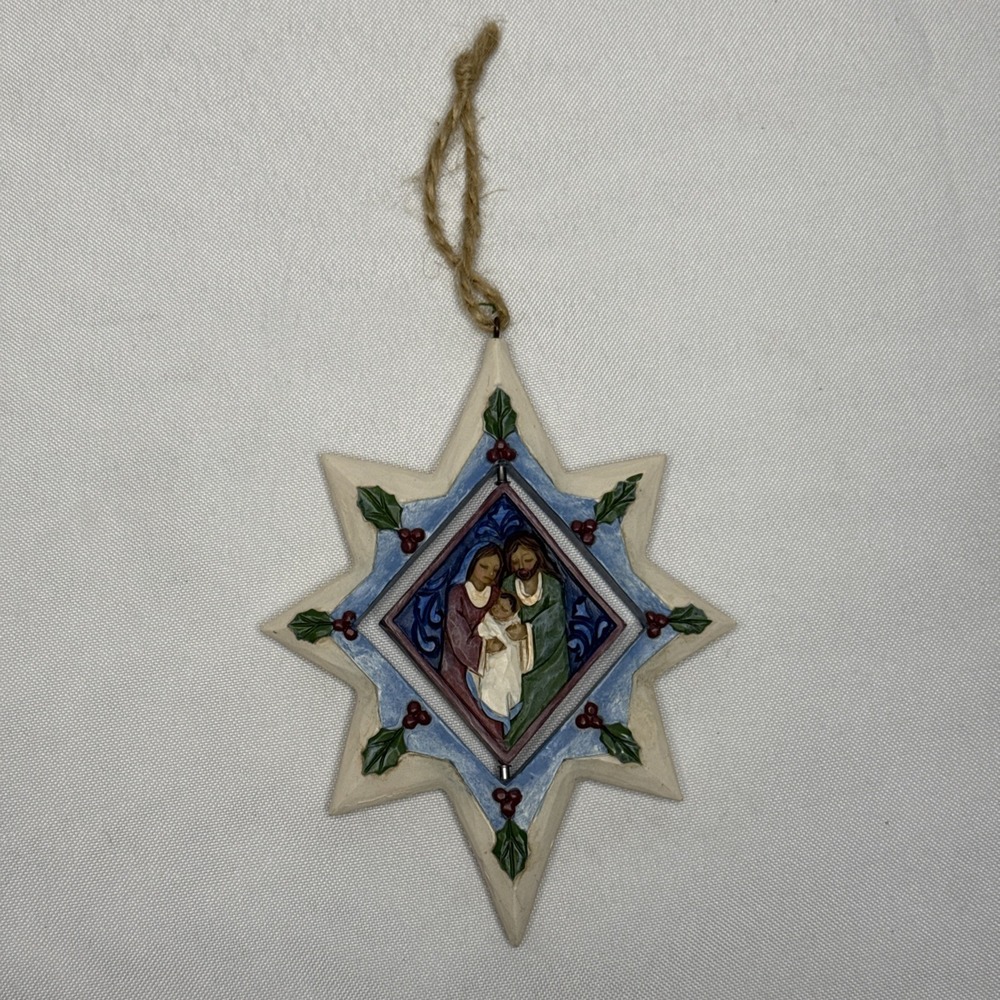 Jim Shore Star with Rotating Holy Family Ornament Holy‎ Night Christmas